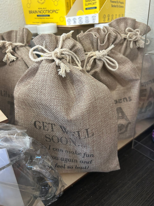 Custom Regular  Tea Bags set/ Honey Stick Diffuser ball included (Get-well)