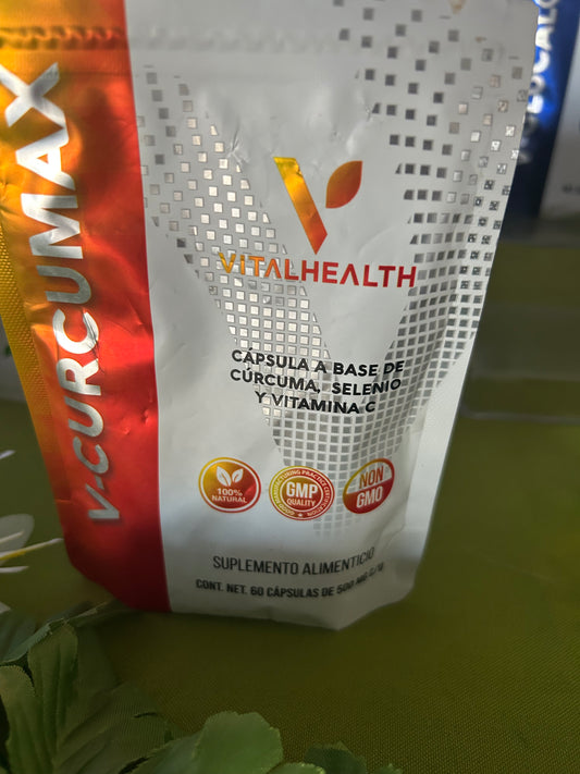 Vital Health V-Curcumax — Turmeric, Selenium & Vitamin C Capsules