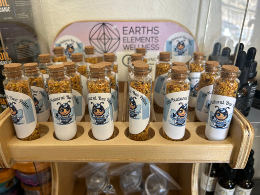 Mini Glass Bottle with Cork Bee-pollen Tall