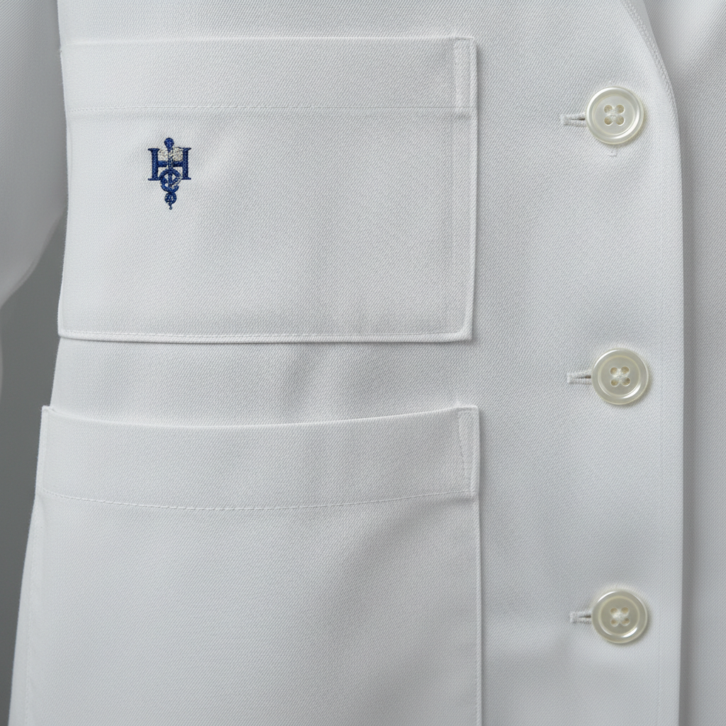 Lab Coat Detail Close-up